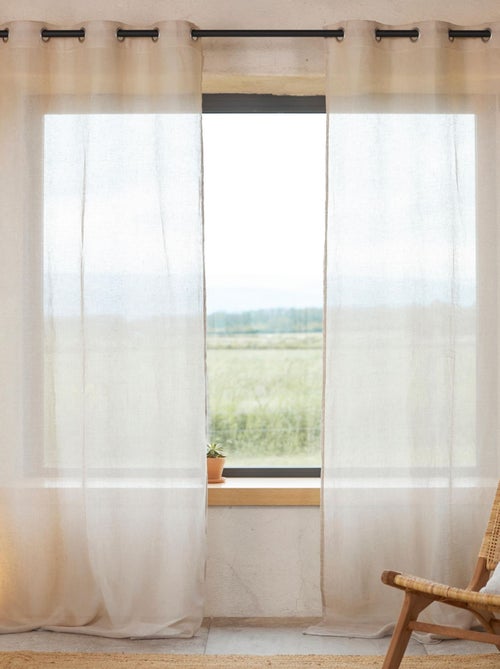 Cortina visillo 100% lino - Kiabi
