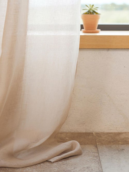 Cortina visillo 100% lino - Kiabi