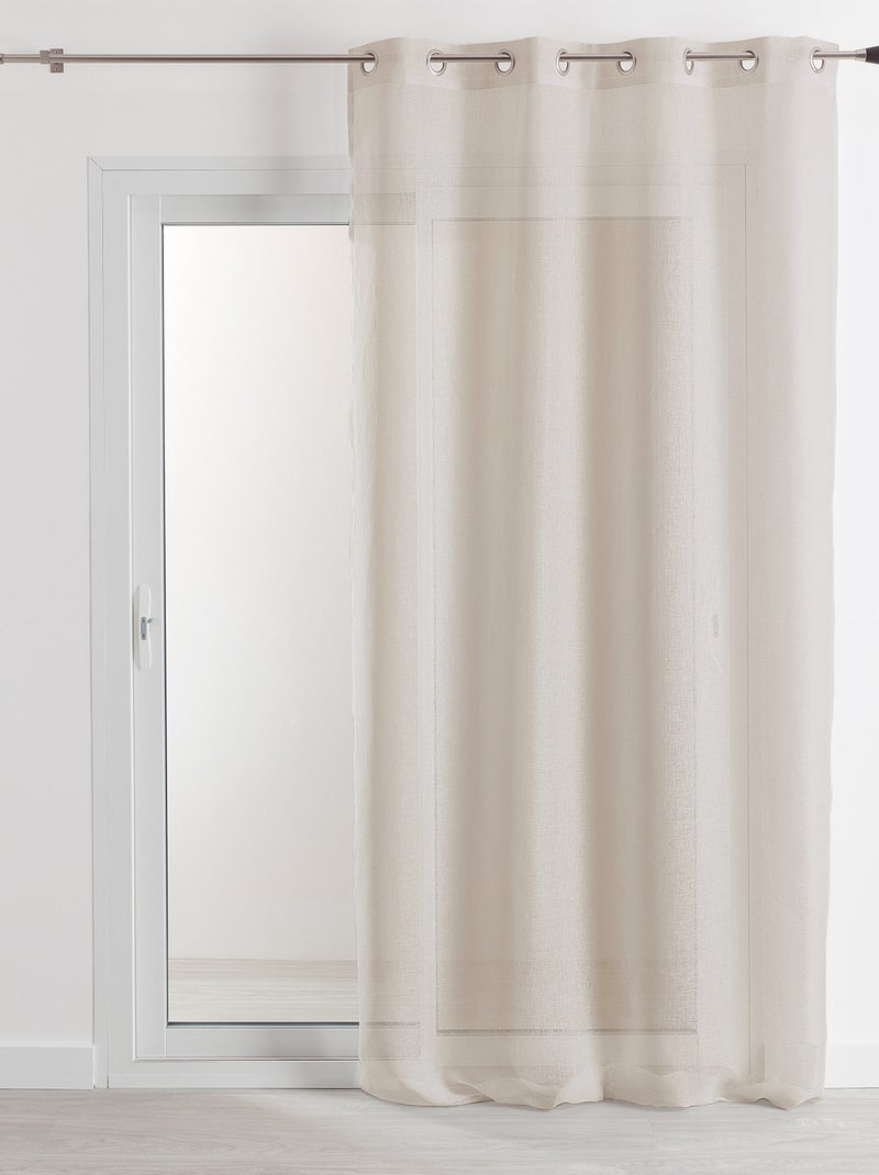 Cortina visillo 100% lino Madera natural - Kiabi