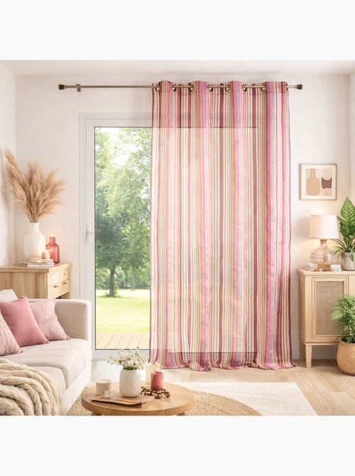 Cortina visillo de organza a rayas - Kiabi
