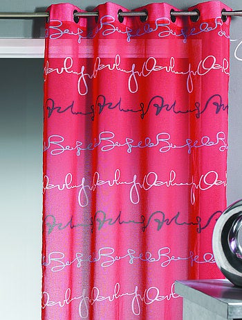 Cortina visillo en estameña dibujo 'juego de escritura'