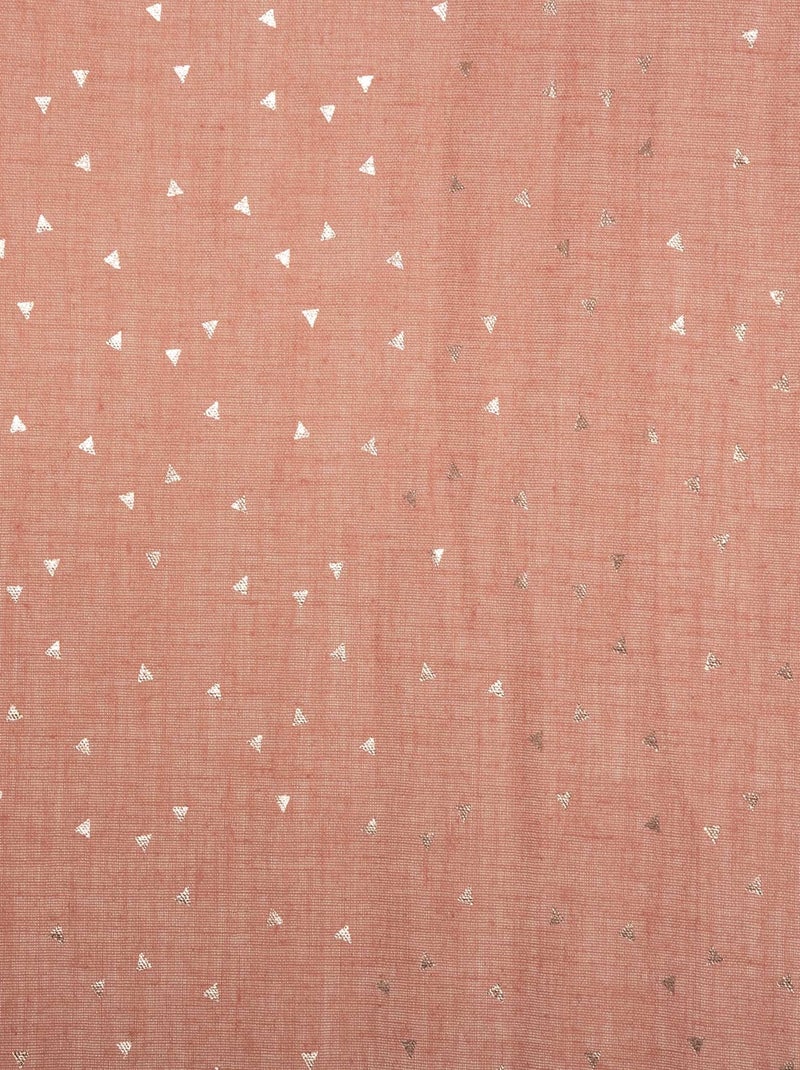 Cortina Voilage de gasa de algodón con motivos brillantes Terracota - Kiabi