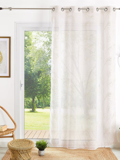 Cortinas bordadas con motivo de hojas - Kiabi
