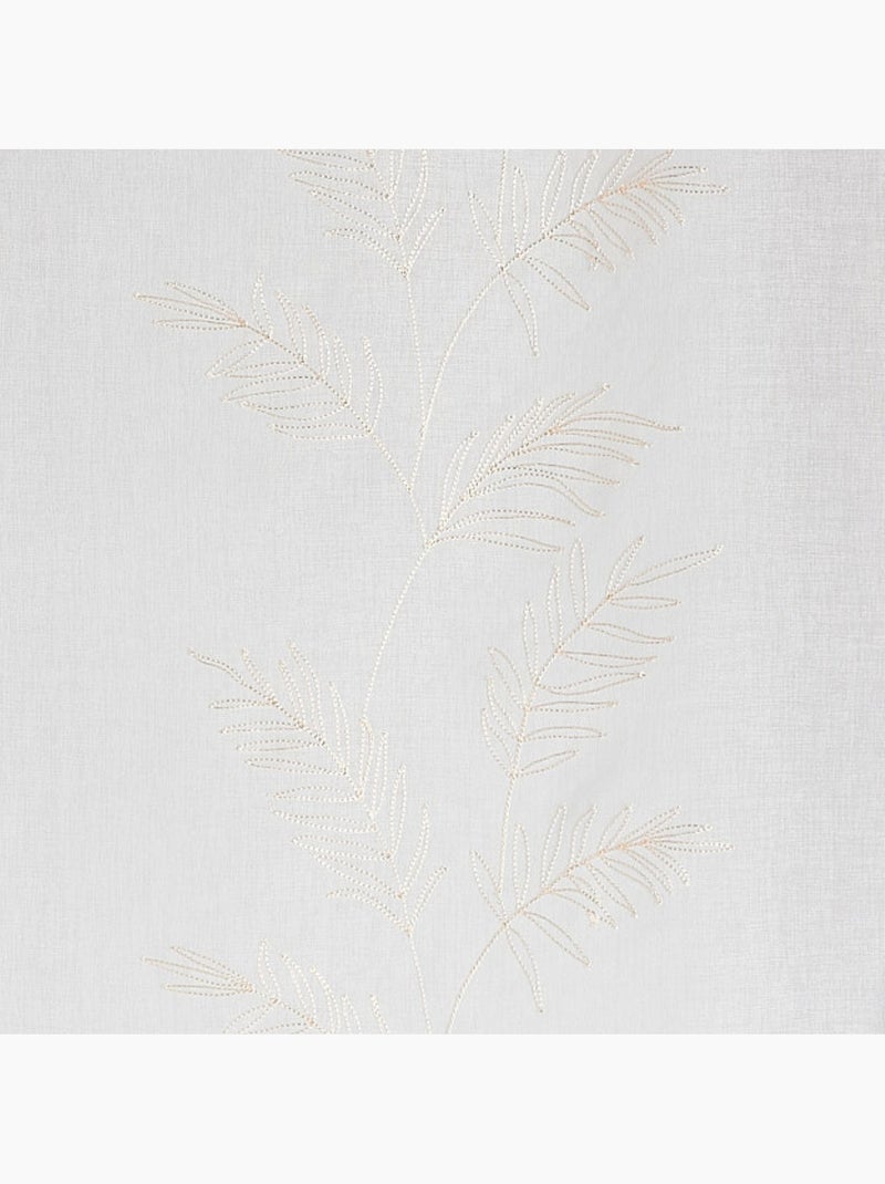 Cortinas con hojas bordadas Blanco roto - Kiabi