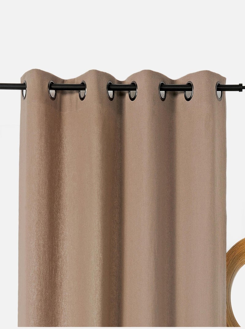 Cortinas de algodón y cáñamo Taupe - Kiabi