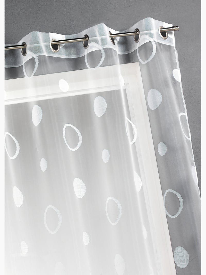 Cortinas de colores con círculos listas para instalar Blanco - Kiabi