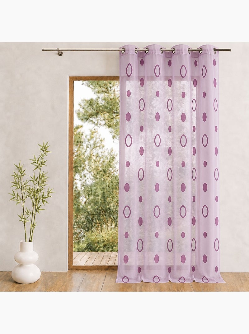 Cortinas de colores con círculos listas para instalar Malva chiaro - Kiabi