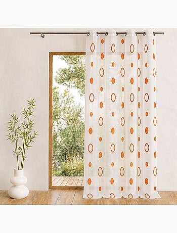 Cortinas de colores con círculos listas para instalar