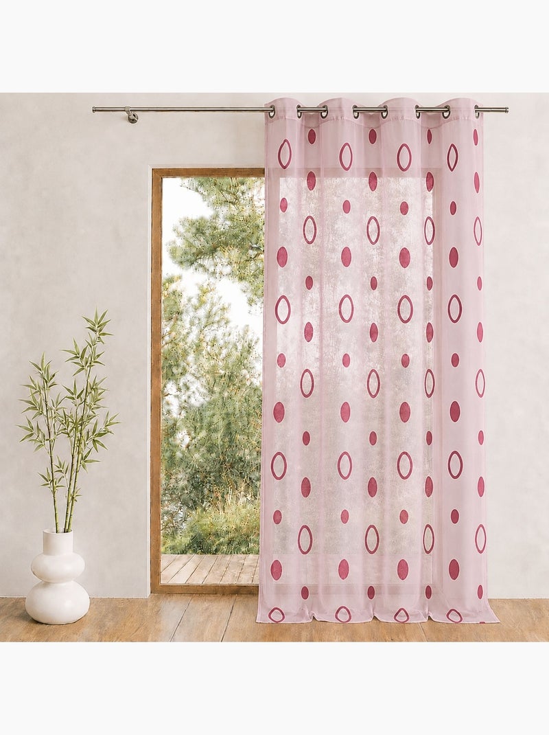 Cortinas de colores con círculos listas para instalar Rojo ladrillo - Kiabi