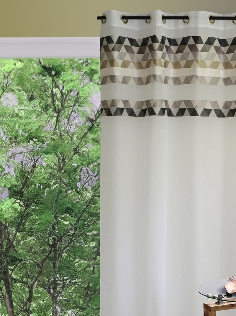 Cortinas de estameña "triángulo" de cara alta Gris claro - Kiabi
