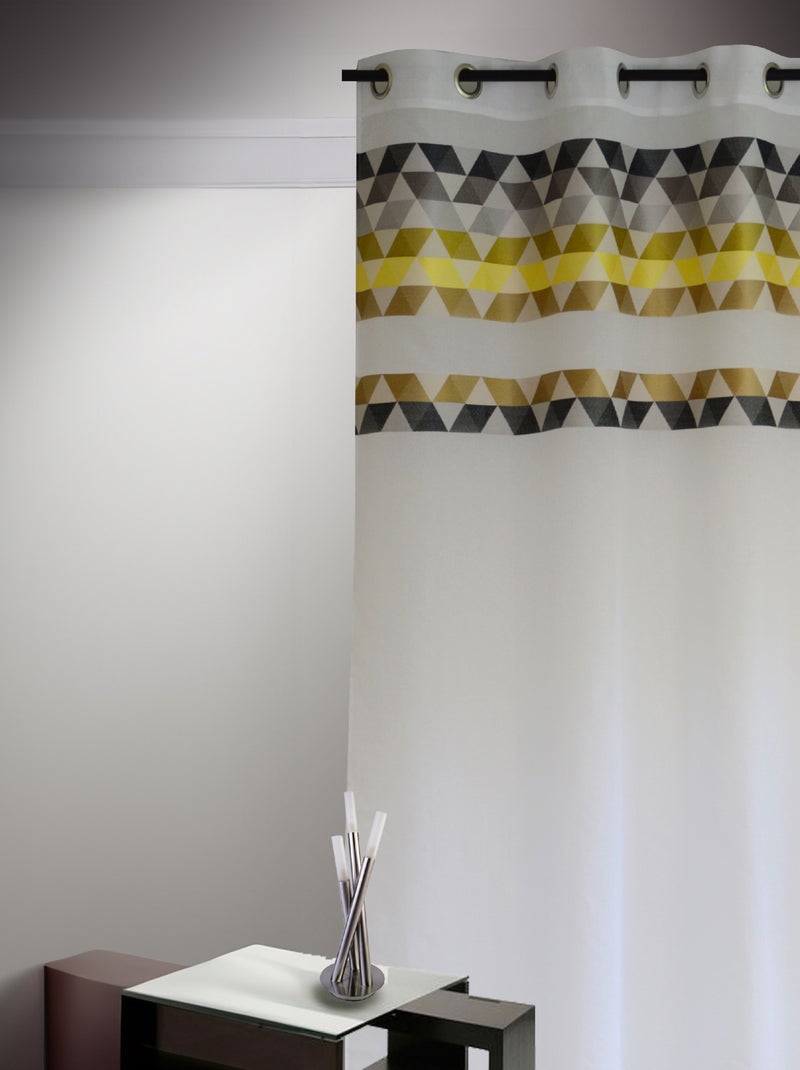 Cortinas de estameña "triángulo" de cara alta Verde tilo - Kiabi