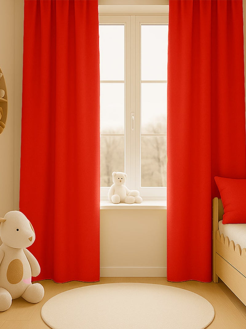 Cortinas de gasa de algodón orgánico Rojo - Kiabi