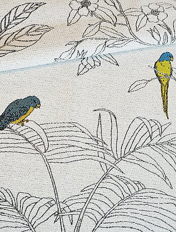 Cortinas de jacquard con estampado de flores y loros