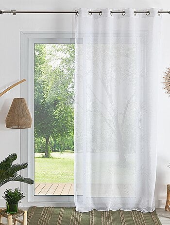 Cortinas de ojales bordados con palmeras