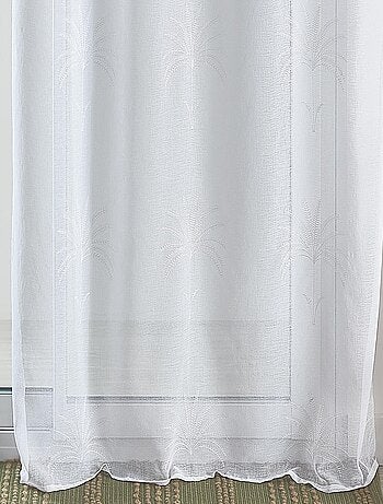 Cortinas de ojales bordados con palmeras