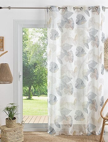 Cortinas de visillo con estampado de hojas