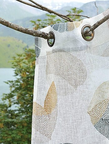 Cortinas de visillo con estampado de hojas