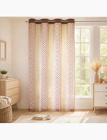 Cortinas de visillo con estampado de lunares y rayas