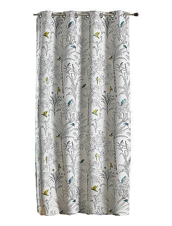 Cortinas filtrantes de jacquard con estampado de flores y loros