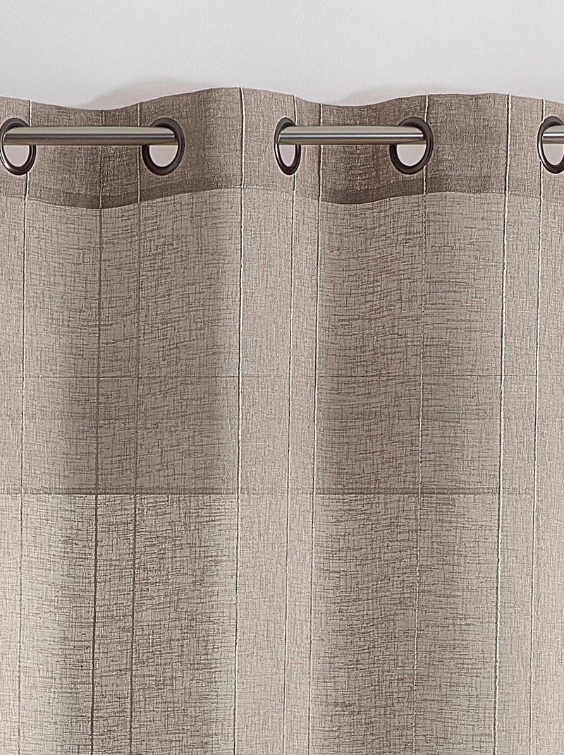 Cortinas lisas de rayas finas Beige oscuro - Kiabi