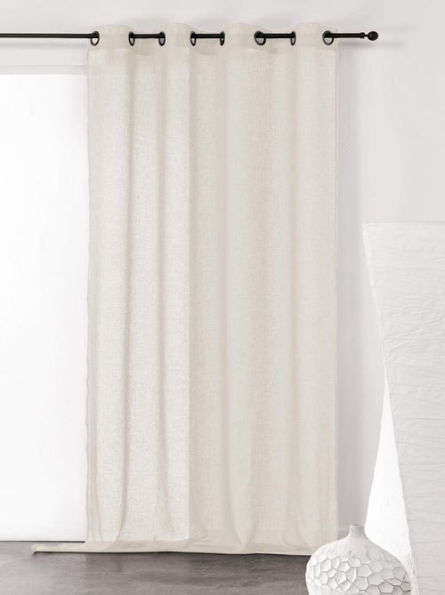 Cortinas lisas y de rejilla de poli/lino - Kiabi Cortinas lisas y de rejilla de poli/lino - Kiabi