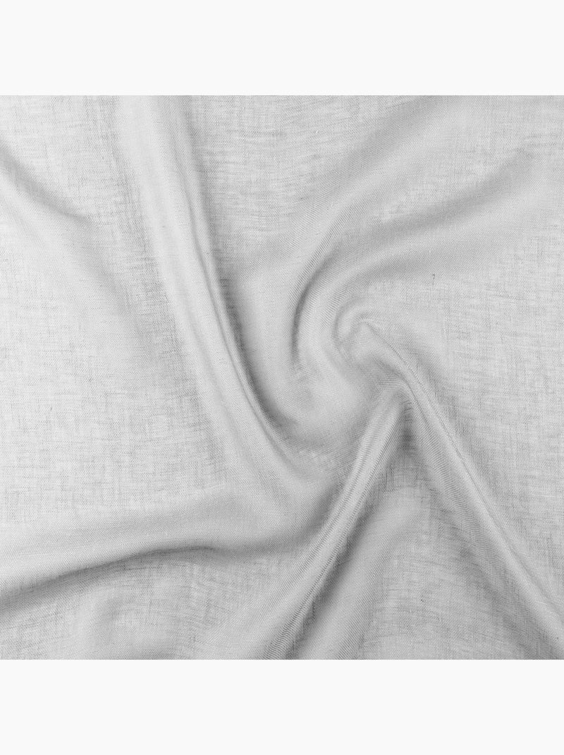 Cortinas lisas y de rejilla de poli/lino Gris perla - Kiabi