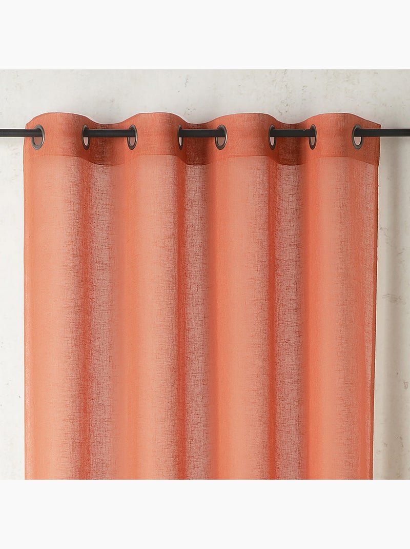 Cortinas lisas y de rejilla de poli/lino Rosa - Kiabi