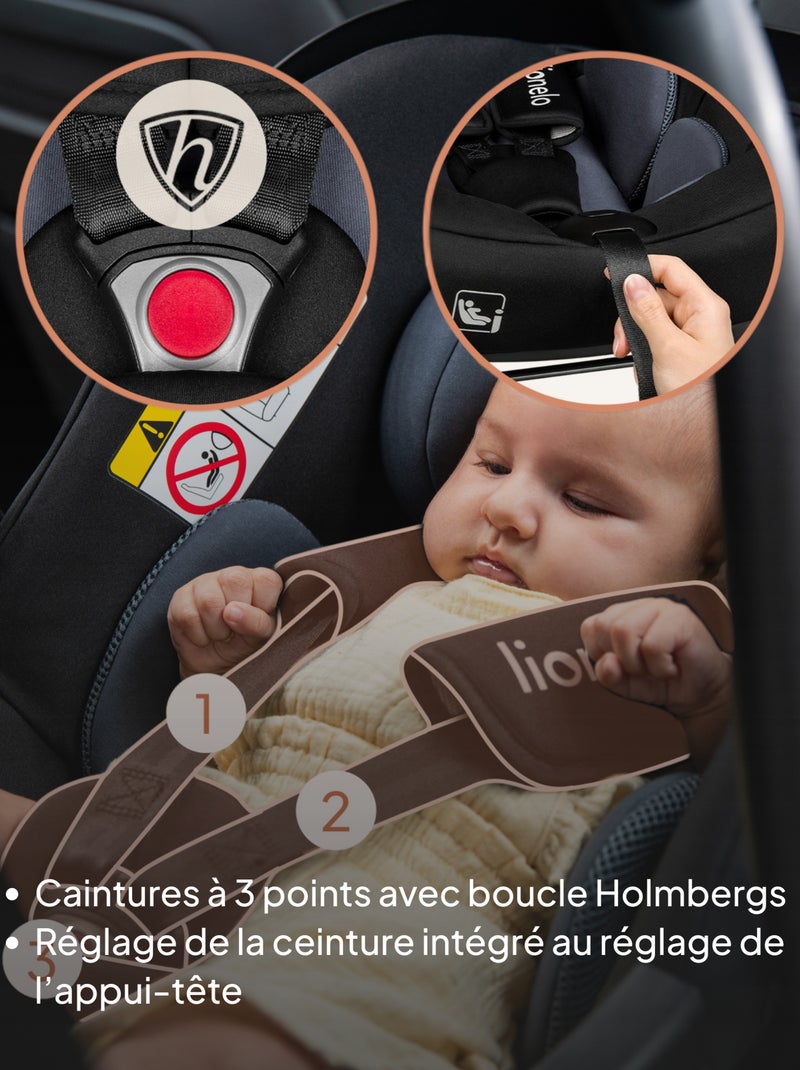 Cosi con base ISOFIX - LIONELO Astrid i-Size - Premio ADAC - Ligero - Silla de coche 40-87 cm Verde - Kiabi