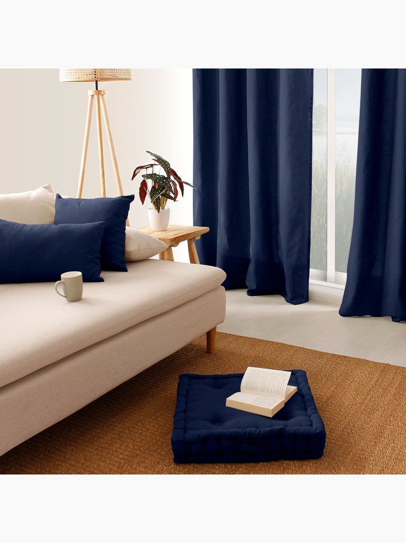 Coussin de sol uni en pur coton - Kiabi