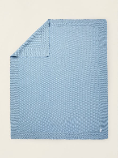 Couverture tricotée 100% coton - Kiabi