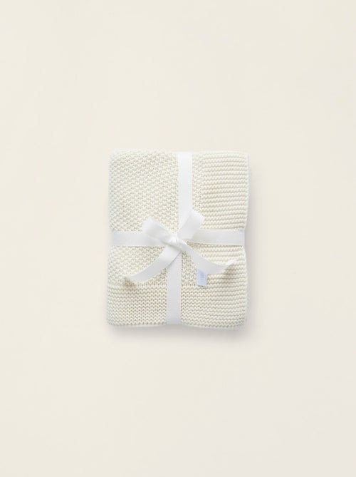 Couverture tricotée 100% coton - Kiabi