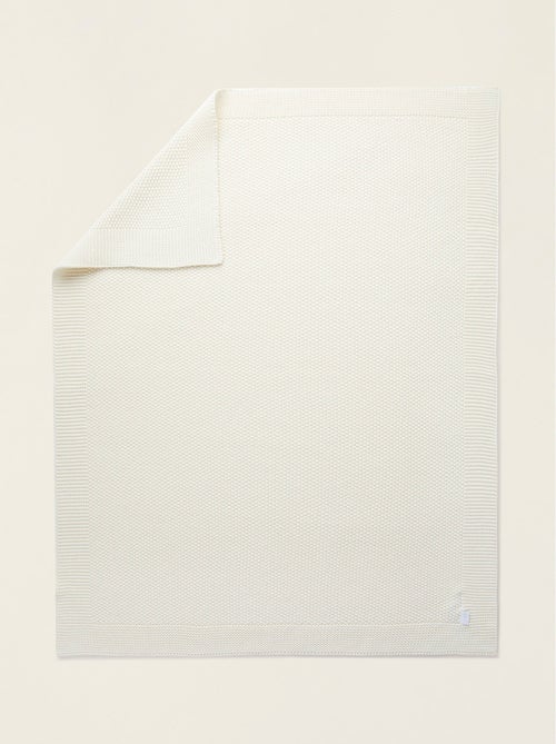 Couverture tricotée 100% coton - Kiabi