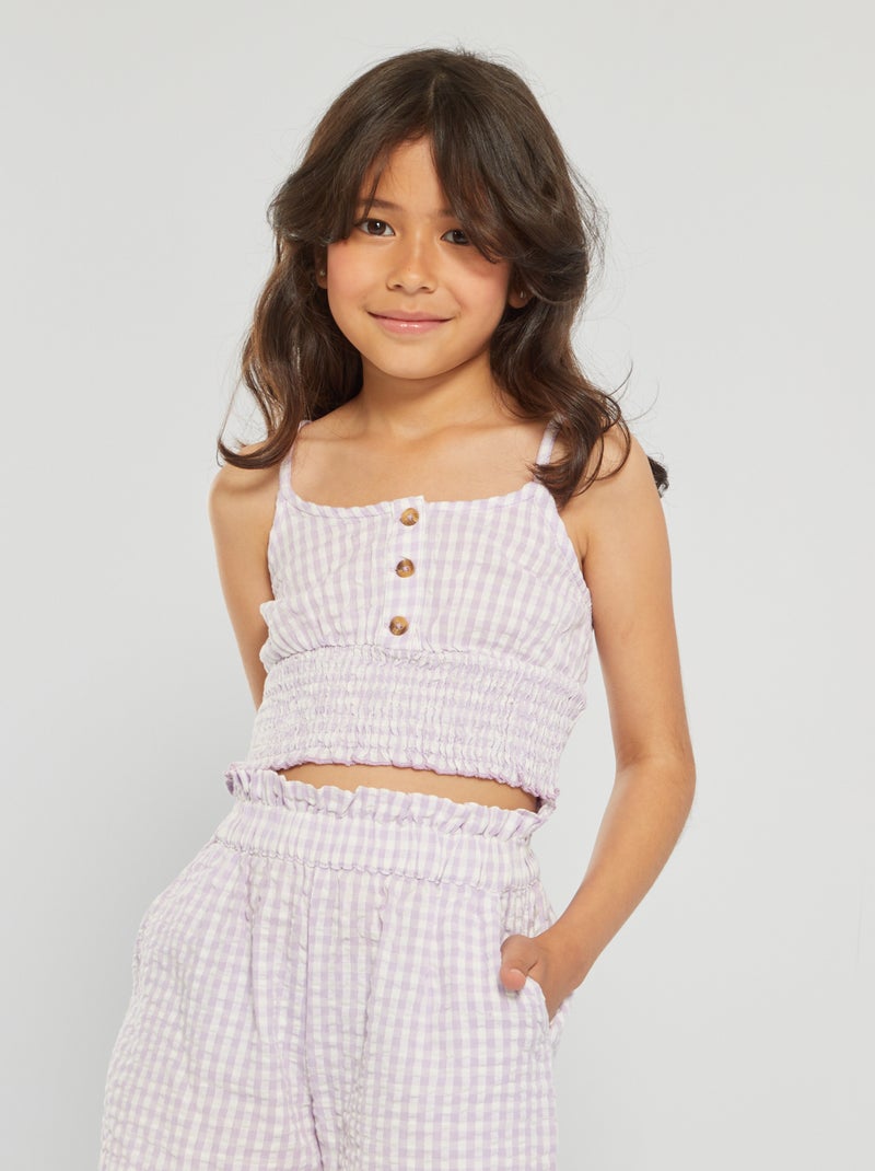 Crop top con frunces PURPURA - Kiabi