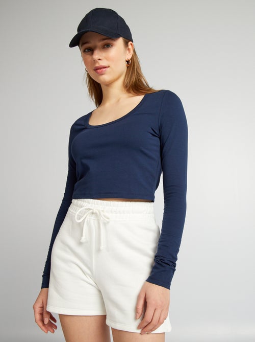 Crop-top de manga larga - Kiabi