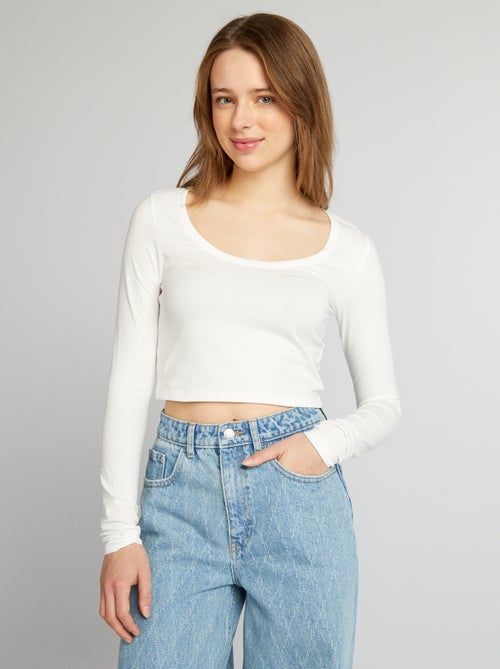 Crop-top de manga larga - Kiabi