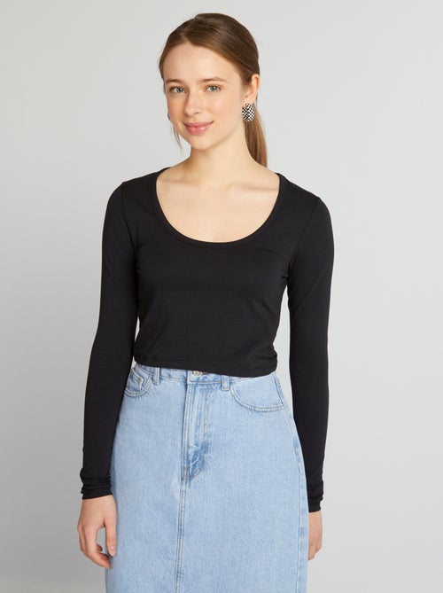 Crop-top de manga larga - Kiabi