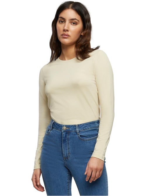 Crop top de manga larga para mujer - build your brand - Kiabi Crop top de manga larga para mujer - build your brand - Kiabi