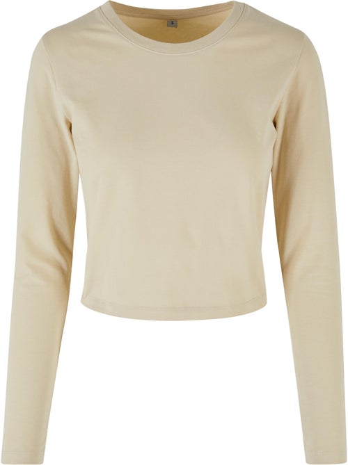 Crop top de manga larga para mujer - build your brand - Kiabi Crop top de manga larga para mujer - build your brand - Kiabi
