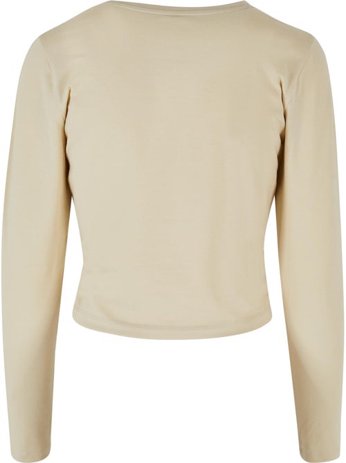 Crop top de manga larga para mujer - build your brand - Kiabi Crop top de manga larga para mujer - build your brand - Kiabi