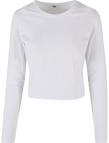 Crop top de manga larga para mujer - build your brand