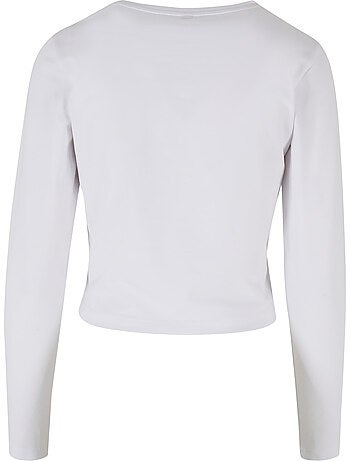 Crop top de manga larga para mujer - build your brand