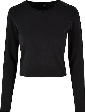Crop top de manga larga para mujer - build your brand