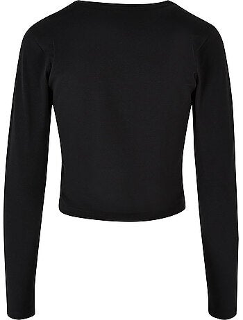 Crop top de manga larga para mujer - build your brand
