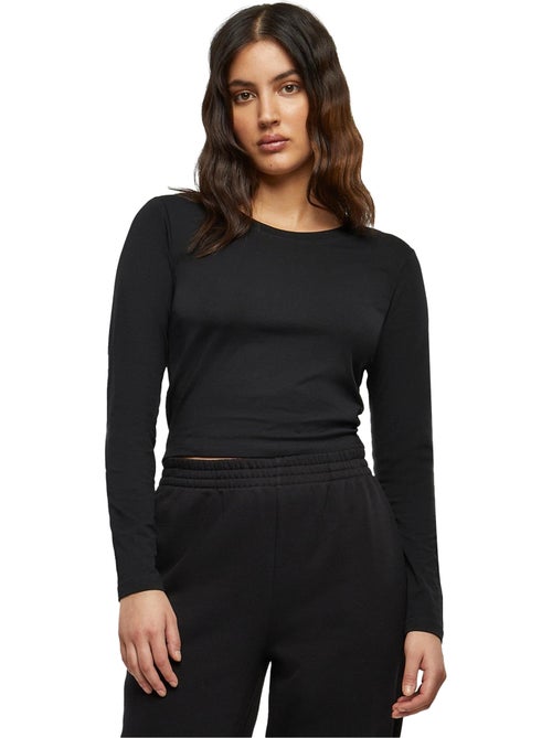 Crop top de manga larga para mujer - build your brand - Kiabi Crop top de manga larga para mujer - build your brand - Kiabi