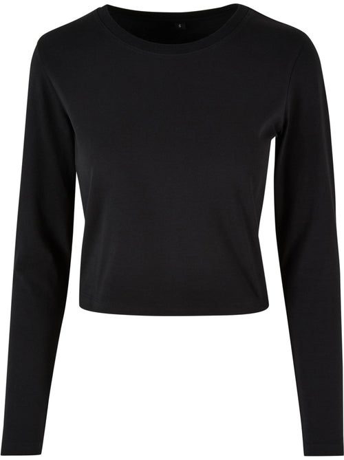 Crop top de manga larga para mujer - build your brand - Kiabi Crop top de manga larga para mujer - build your brand - Kiabi