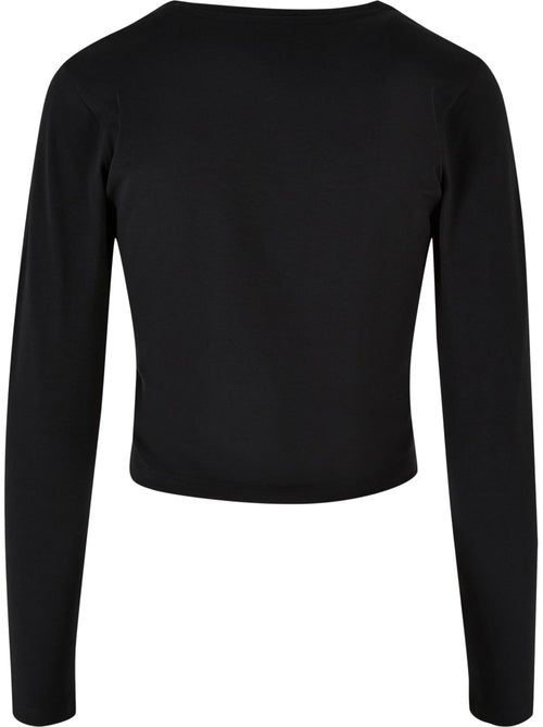 Crop top de manga larga para mujer - build your brand - Kiabi Crop top de manga larga para mujer - build your brand - Kiabi