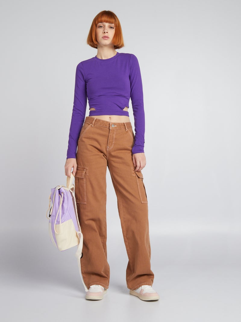 Crop top de manga larga PURPURA - Kiabi