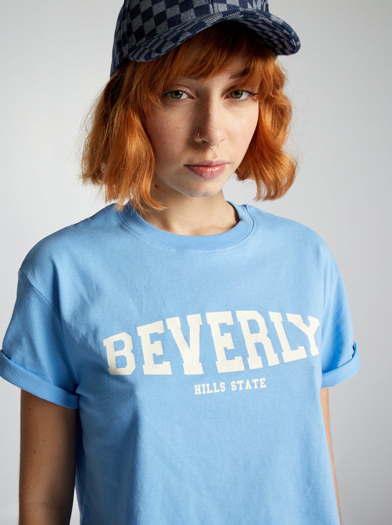 Crop top de punto AZUL - Kiabi