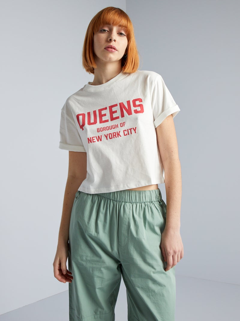 Crop top de punto BLANCO - Kiabi