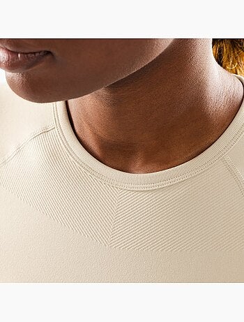 Crop top deportivo sin costuras manga corta mujer fitness mujer steam
